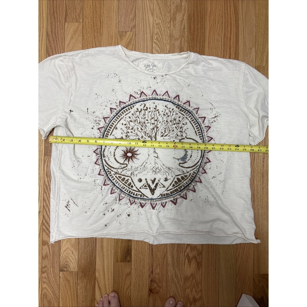 Kyla Seo Comfort Boho Embroidered Tree Of Life Graphic T Shirt - Size XL - Picture 7 of 9